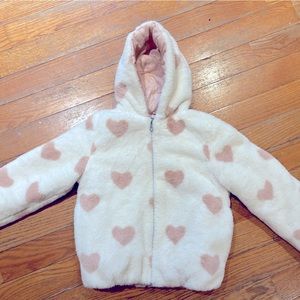 COPY - Kenzie Girls Cozy Heart Fleece Sweater Hooded Jacket